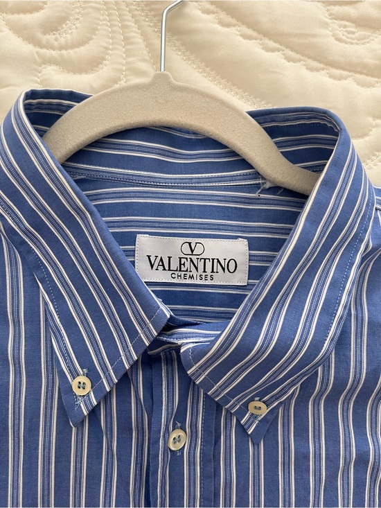 Valentino Other - Valentino Men’s Blue Striped Button-Down Shirt size xl